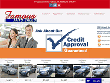 Tablet Screenshot of famousautosalespa.com